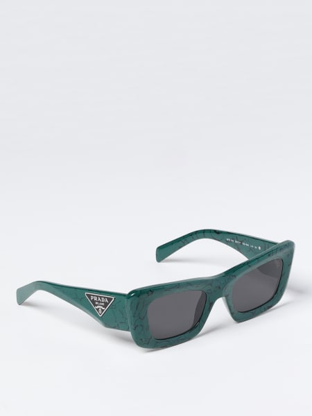entrega a domicilio caja registradora A rayas PRADA: Gafas de sol para mujer, Verde | Gafas De Sol Prada SPR 13Z en línea  en GIGLIO.COM