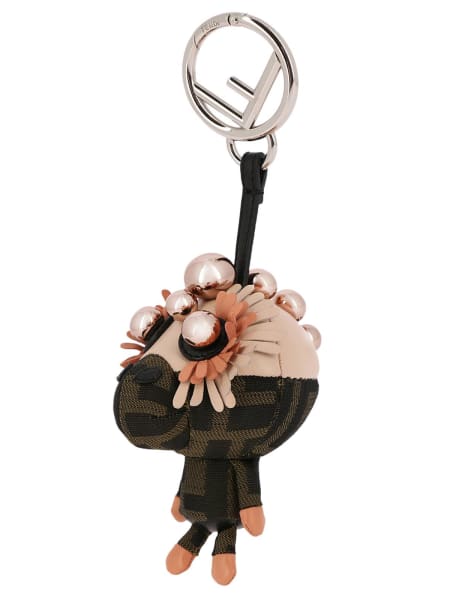 Fendi gioielli: Charm Space monkey con stampa FF Fendi e perle metal