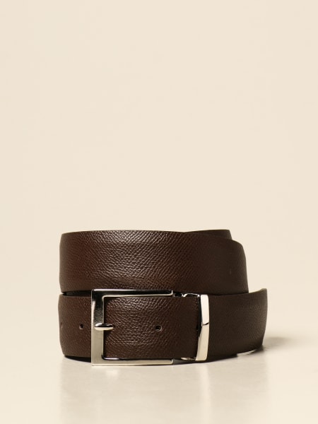 Grained leather XC belt
