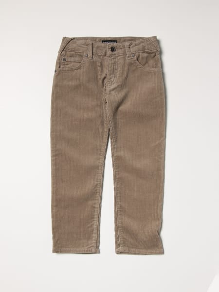 Kids' Emporio Armani: Emporio Armani pants in ribbed cotton with metallic logo