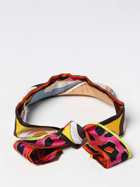 Emilio Pucci Multicolor Silk Printed Long Scarf Headband Emilio Pucci