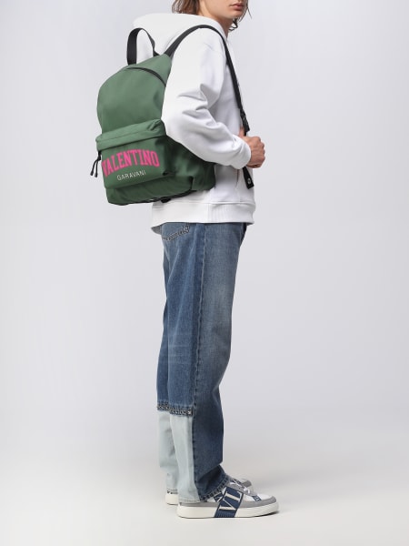 Valentino Garavani Men's Nylon Logo Backpack - Blue