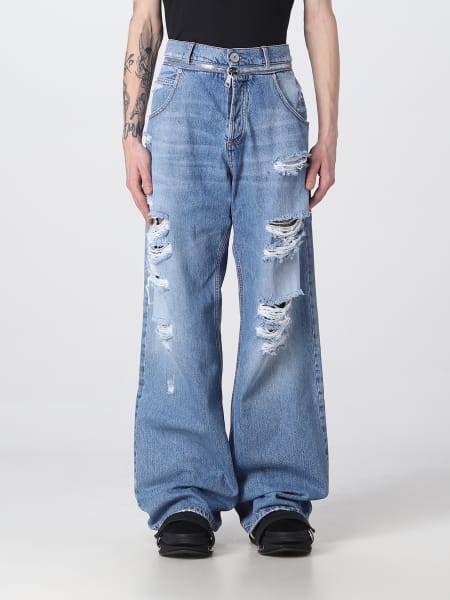 Jeans Balmain strappato in denim