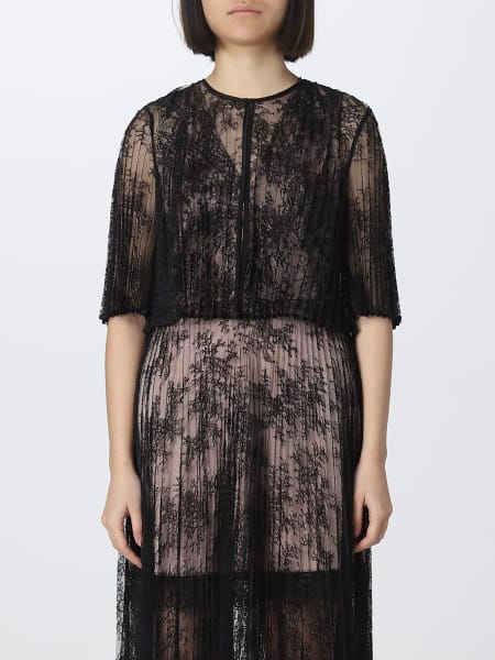 Zara black lace outlet pleated dress