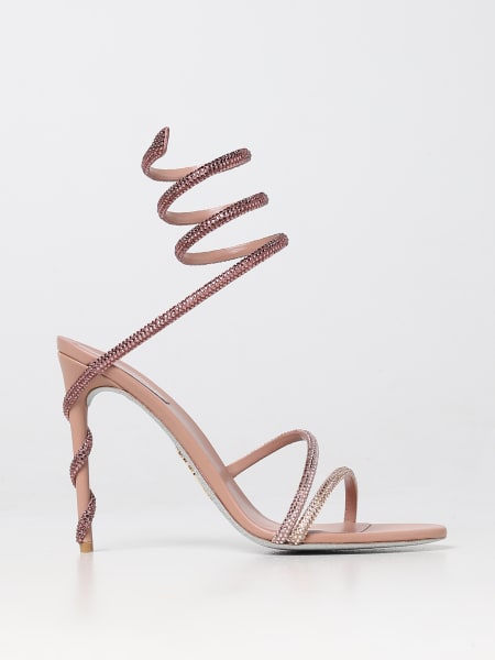 Rene Caovilla Outlet Margot sandals in satin and rhinestone