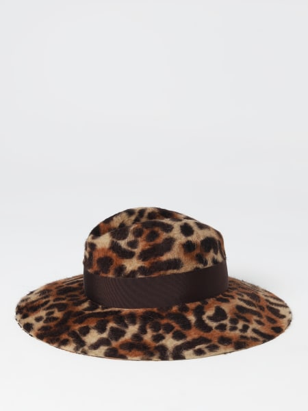 Cappello Borsalino in pelliccia stampa animalier