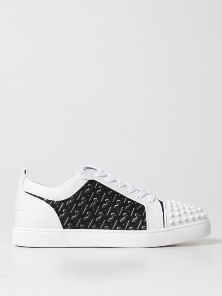 Sneakers Louis Junior Spikes Christian Louboutin in pelle con monogram CL