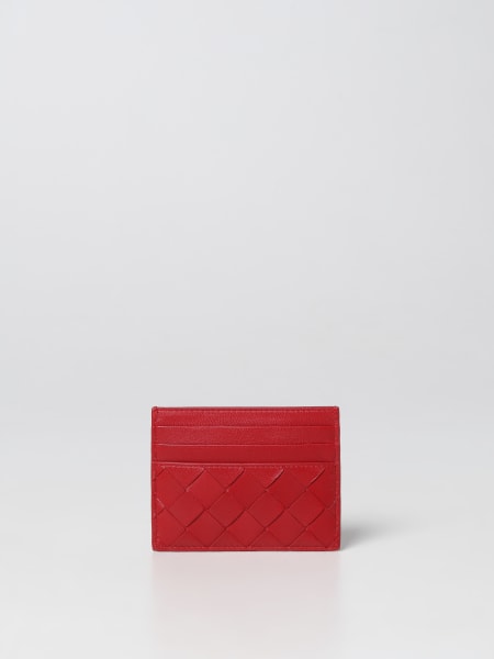 Bottega Veneta red Intrecciato Leather Card Holder