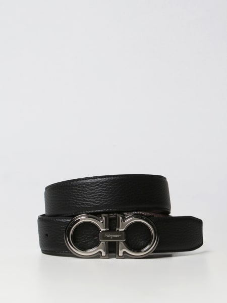 Ferragamo Reversible Gancini belt in grained leather