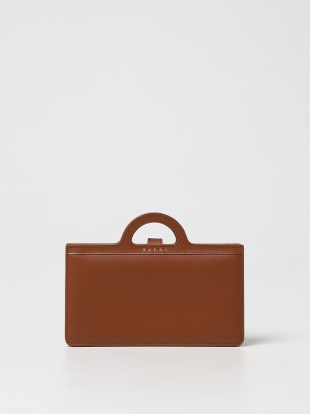 Marni: Marni wallet bag in leather with laminated logo