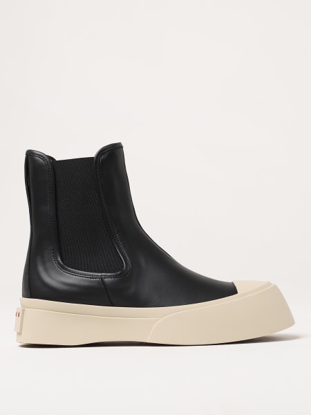 Marni: Marni Pablo leather ankle boots with logo