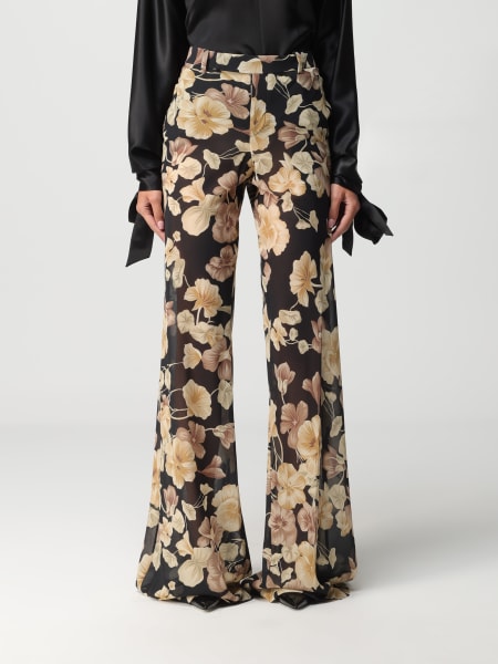 Pantalone Saint Laurent in seta con stampa floreale