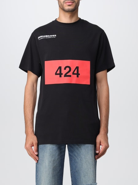 424 uomo: T-shirt 424 in cotone con stampa logo