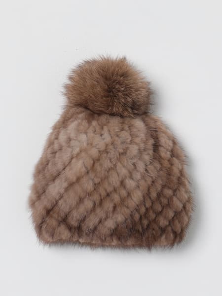 Max Mara Delia fur hat with pompom