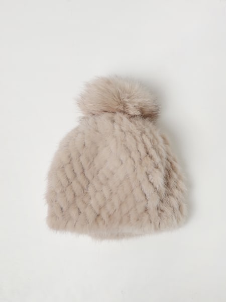 Max Mara Delia fur hat with pompom