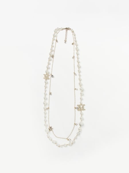 Max Mara necklace in metal mesh and synthetic pearls