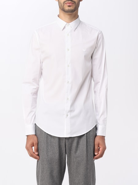 Abbigliamento firmato: Camicia Emporio Armani in misto cotone con logo