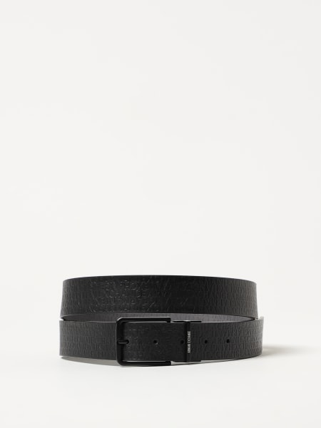 Cintura Armani Exchange reversibile in pelle con logo impresso