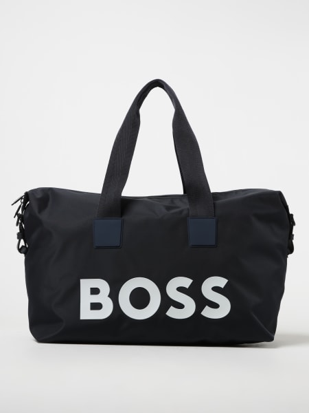 Borsone Boss in tessuto sintetico con maxi logo