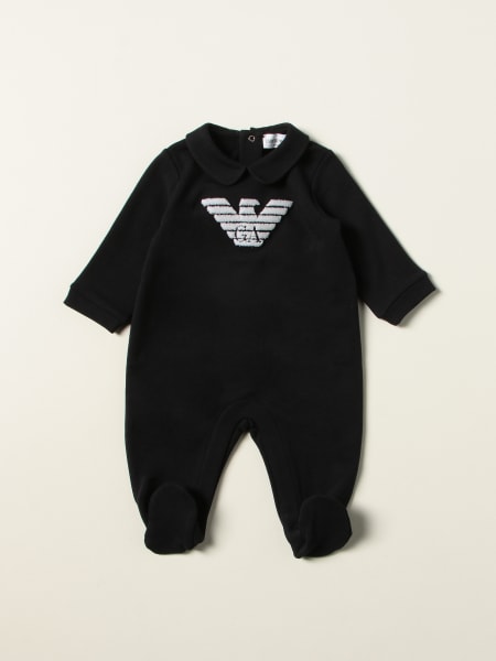 Emporio Armani footed jumpsuit with logo