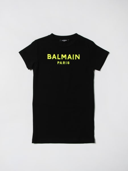 Balmain bambino: Abito a t-shirt Balmain in cotone con logo