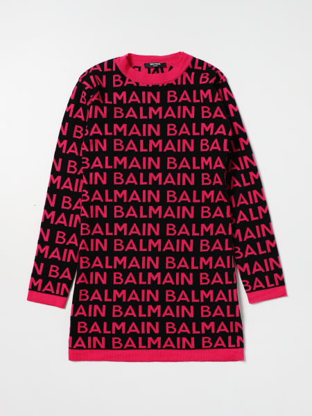 Balmain bambino: Abito in maglia Balmain con logo all-over