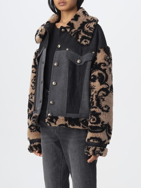 Versace Tiger-Print Leather Jacket - Black