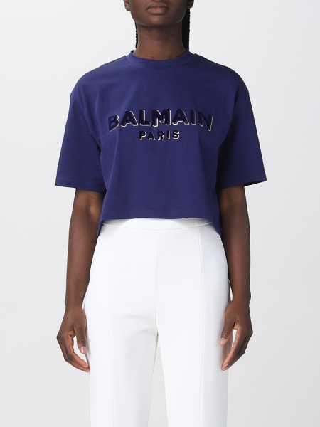 cropped cotton t-shirt - Balmain t-shirt AF1EE020BC07 on GIGLIO.COM