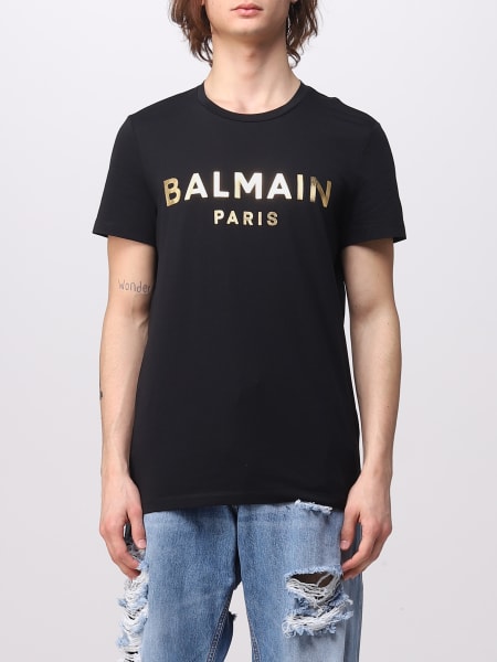 cotton t-shirt - Black 1 | Balmain t-shirt YH1EF000BB29 online on GIGLIO.COM