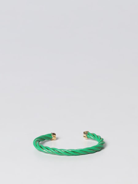 Bottega Veneta Outlet: Twist bracelet in nappa leather and silver - Grey