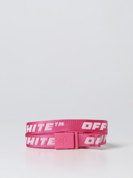 Cintura Off-White: Cintura Off-White con logo intarsiato a contrasto