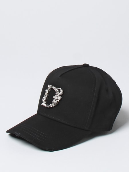 Cappello Dsquared2 in cotone con logo in strass