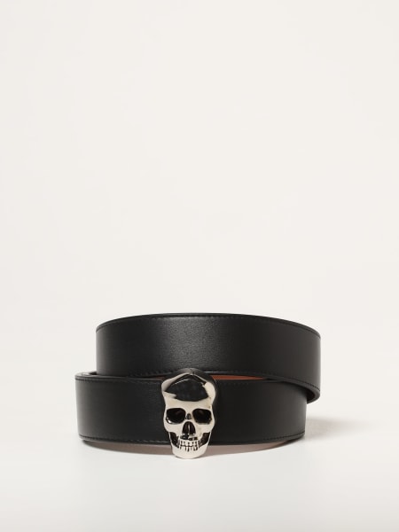 Cintura 3D Skull Alexander McQueen reversibile in pelle