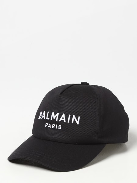 Cappello Balmain in cotone con logo ricamato