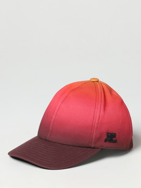 Cappello Sunset Courrèges in cotone degradè con logo ricamato