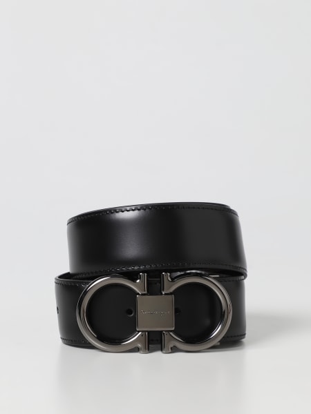 Ferragamo Gancini reversible belt in brushed leather