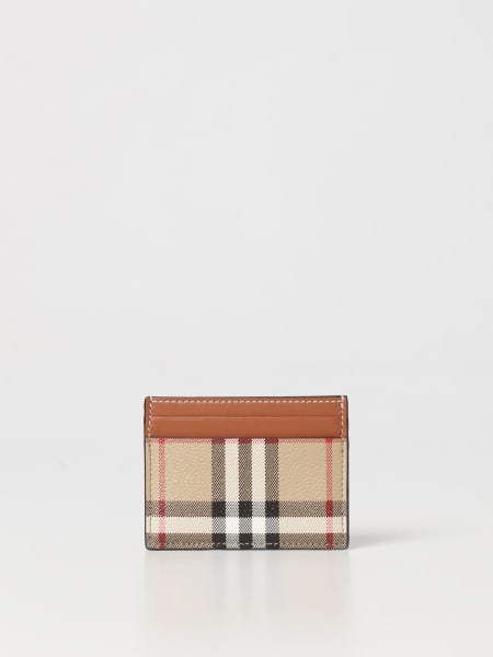 Lola Burberry credit card holder in leather and coated cotton