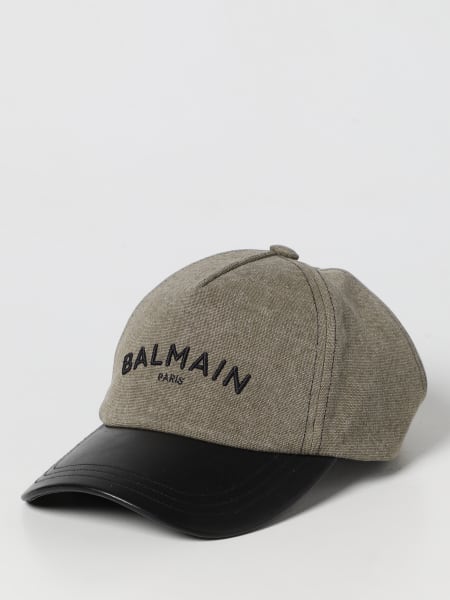 Cappello Balmain in cotone e pelle