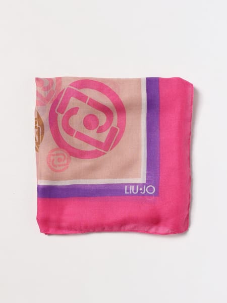 LIU •JO Scarf with jewel print, Sciarpe E Foulard Beige Donna