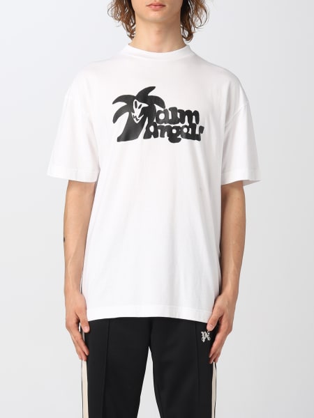 Maglia Palm Angels bianca: T-shirt Palm Angels in cotone con logo