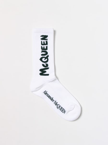 Men's Alexander Mcqueen: Alexander McQueen Graffiti socks in stretch cotton