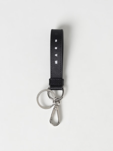 Marni key ring in saffiano leather with printed logo