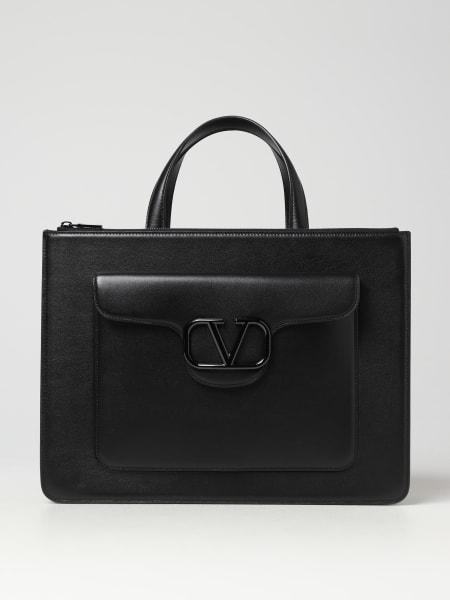 Men's Valentino Garavani: Valentino Garavani bag in leather with applied logo
