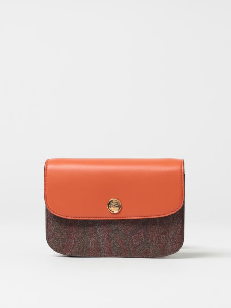 Etro: Etro Essential bag in coated cotton and leather with logo