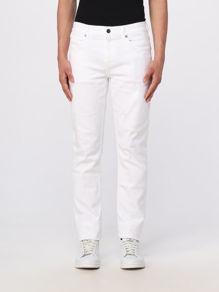 Jeans slim fit uomo: Jeans Slimmy Luxe Performance White 7 For All Mankind in denim
