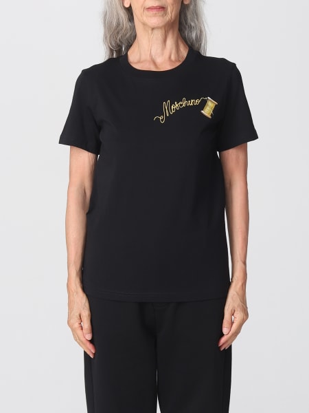 Moschino: Moschino Couture cotton t-shirt with printed logo
