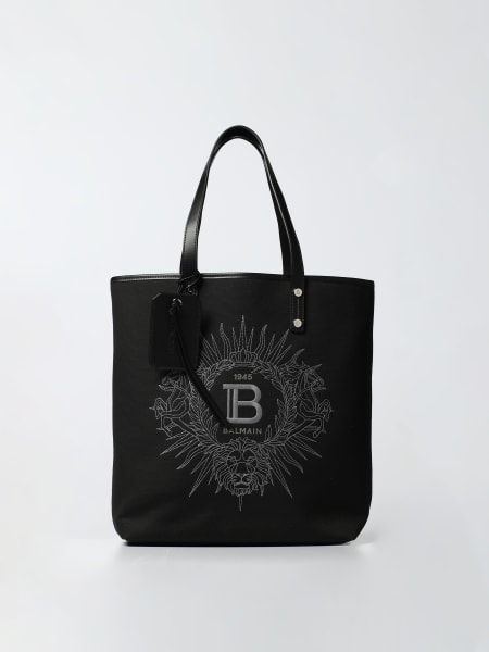 Men's Balmain: Balmain bag in canvas with embroidered logo