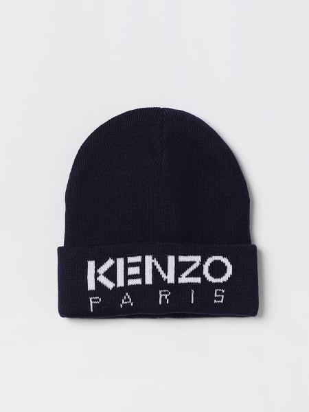 Cappello Kenzo Kids in maglia con logo jacquard