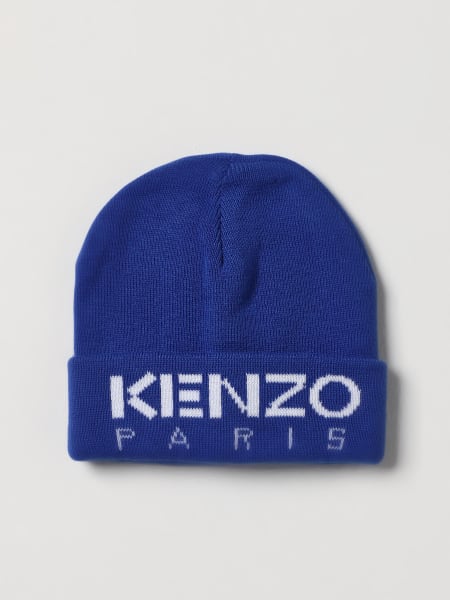 Cappello Kenzo Kids in maglia con logo jacquard