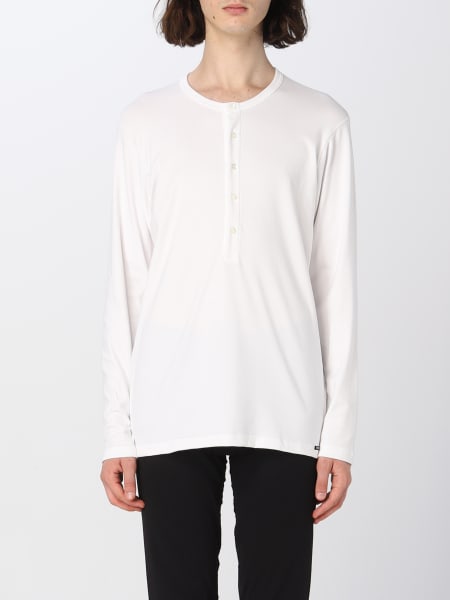 Men's Cotton Full Sleeve WHITE Henley T-Shirt by LazyChunks–